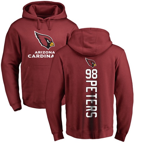 Arizona Cardinals Men Maroon Corey Peters Backer NFL Football #98 Pullover Hoodie Sweatshirts